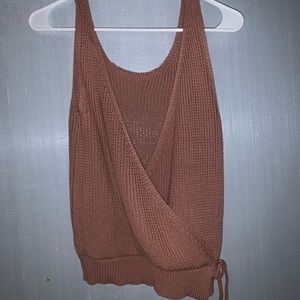 Brown wrap top